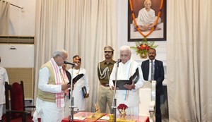 The Governor administered the oath to the new Pro-tem Speaker of the Legislative Assembly.