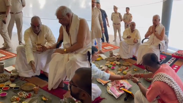 Governor reached Gaya, performed Pind Daan ritual for the pe