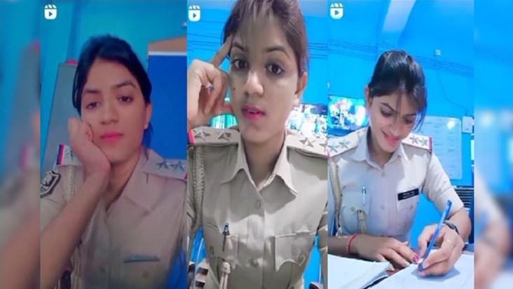 Beautiful female police station officer had to bear the brun