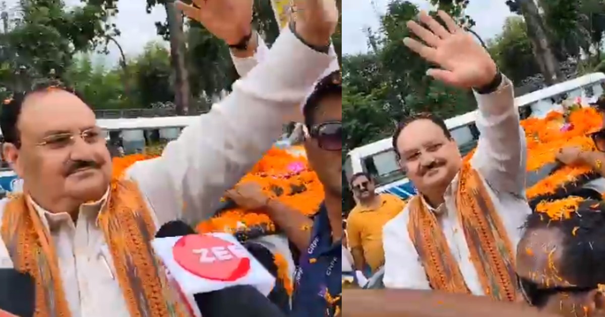 Flowers rained as soon as JP Nadda reached Patna, grand prog