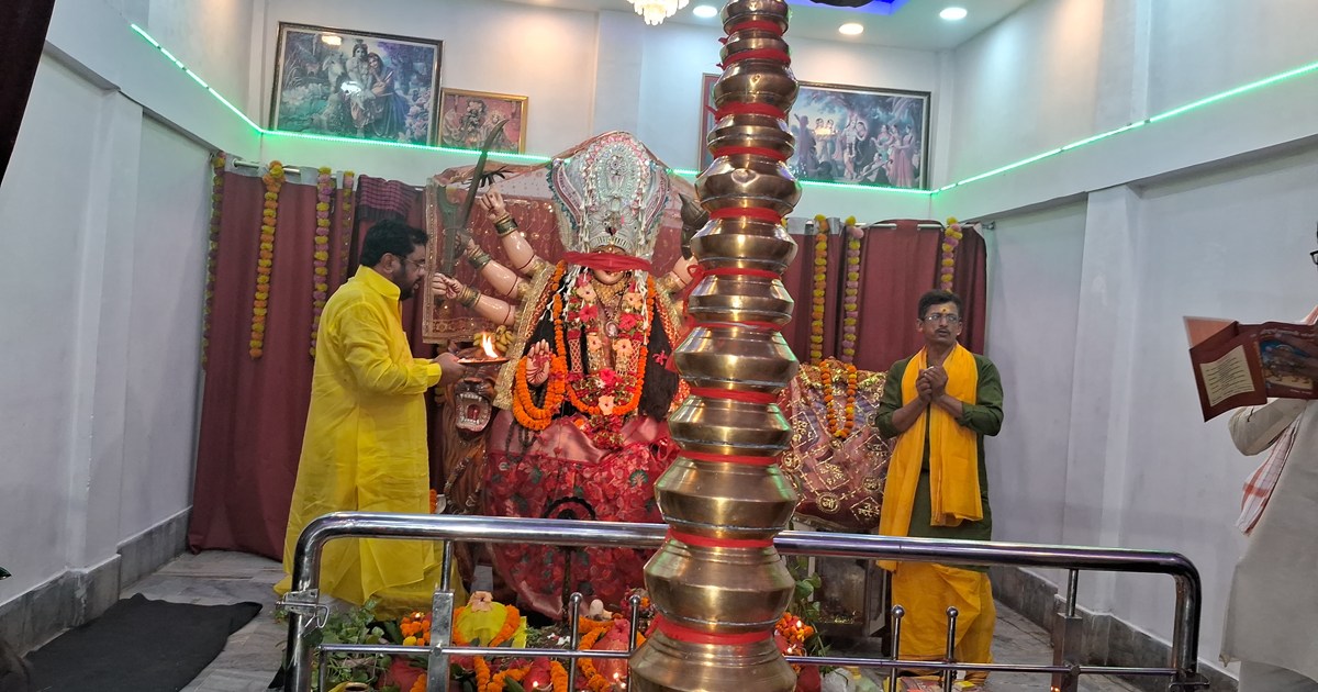 Aaj MA Durga ki upasna shuru ho gai patna ke naulkha mandir 