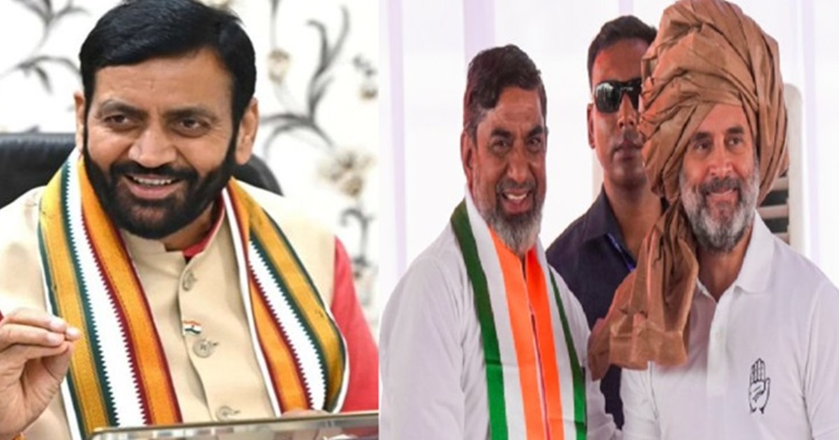 Happy with the trend, Congress started distributing sweets, 