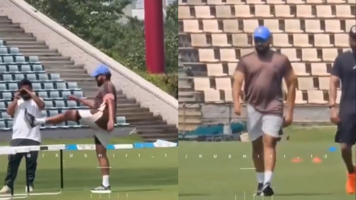 Rohit Sharma is preparing himself before the match against N Rohit Sharma is preparing himself before the match against N