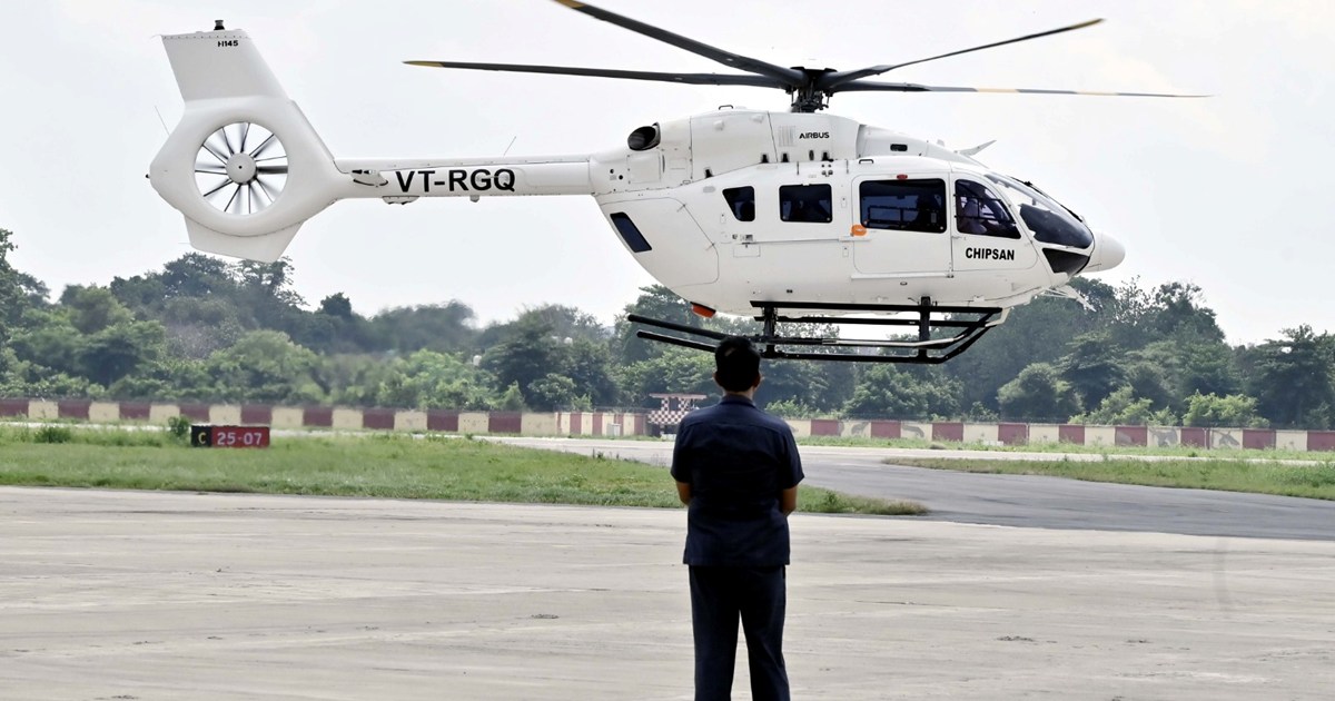CM Nitish himself went out for aerial survey of the flood af