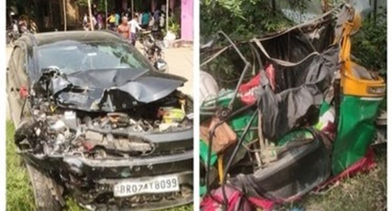In Samastipur, a car hit an auto rickshaw full of passengers In Samastipur, a car hit an auto rickshaw full of passengers