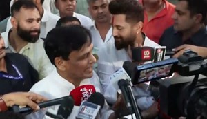 Nityanand Rai and Chirag Paswan emerged smiling after the meeting and dodged questions.