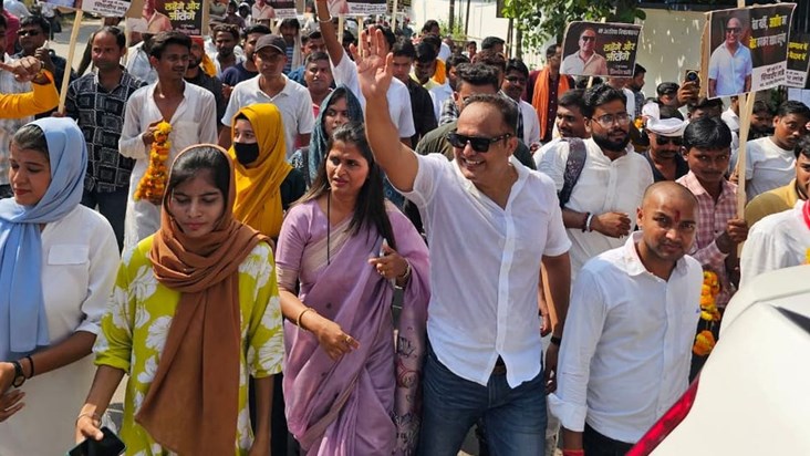 Former IPS officer Shivdeep Lande filed his nomination in Ar