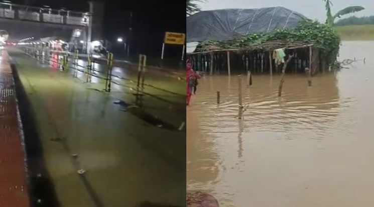 Due to heavy rains, the embankment in Araria broke Due to heavy rains, the embankment in Araria broke