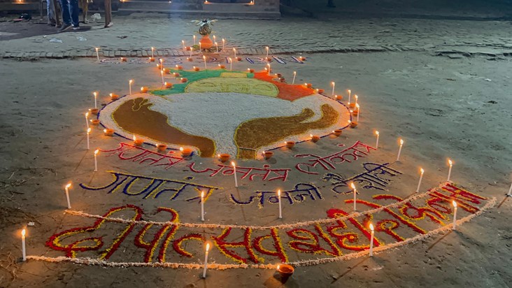 Paramilitary forces on election duty celebrated Diwali in a 