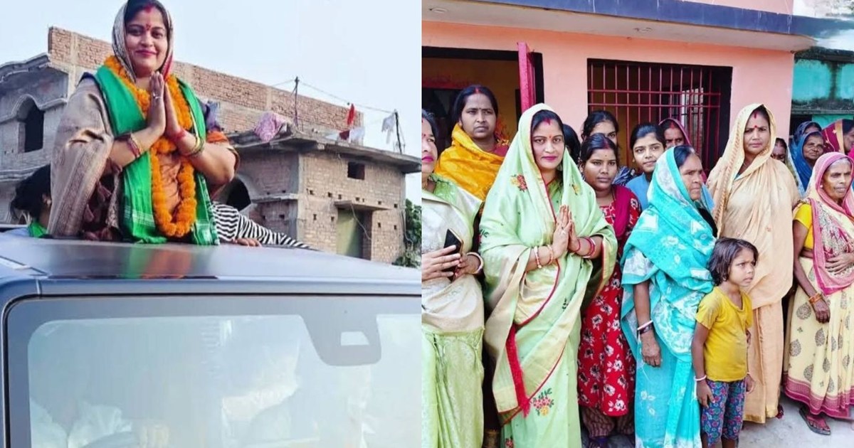 Chanda Devi is campaigning for her husband Khesari by travel