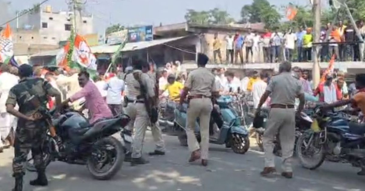 BJP and Congress workers clashed in Begusarai