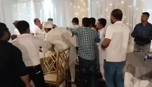 Workers clashed with each other during Mukesh Sahni's press conference