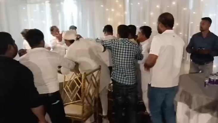 Workers clashed with each other during Mukesh Sahni's press 