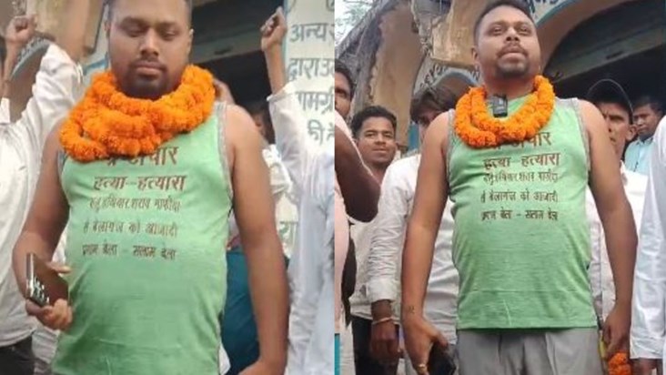Candidate arrives in Gaya to file nomination in a unique sty