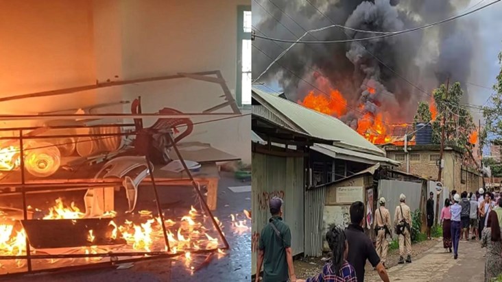 Situation is worsening in Manipur, protesters set BJP office Situation is worsening in Manipur, protesters set BJP office