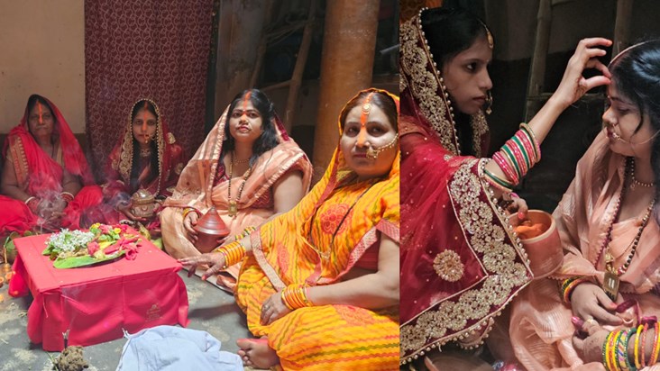 Married women observe Teej fast for the long life of their h