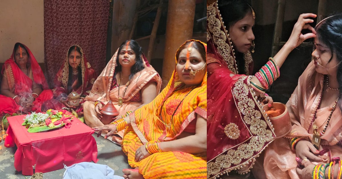 Married women observe Teej fast for the long life of their h