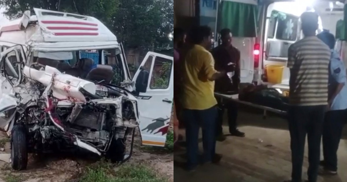 Bus full of passengers from Orissa returning after Pind Daan