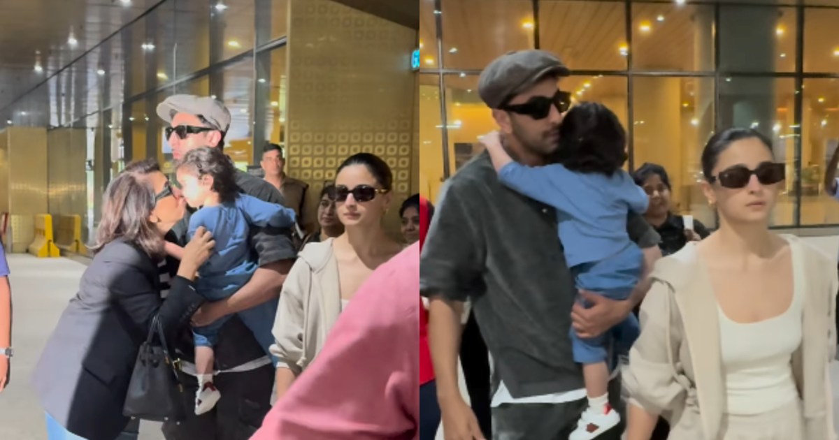 Little Raha gets troubled by camera flash, eyes dazzled by l