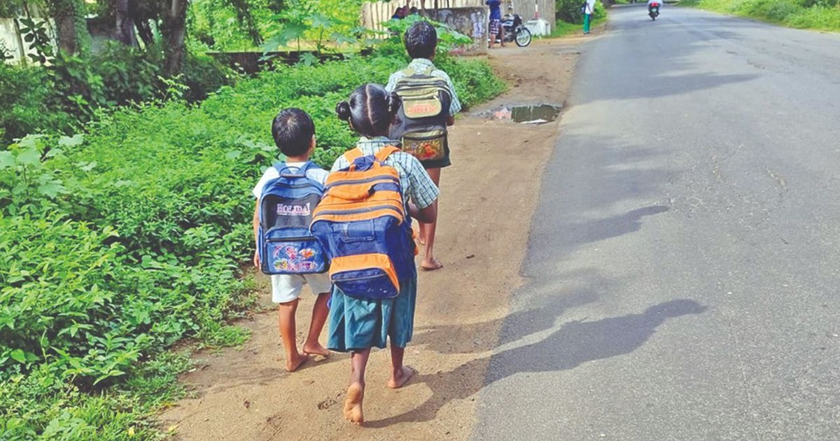 Three school going students were crushed by a truck in Samas