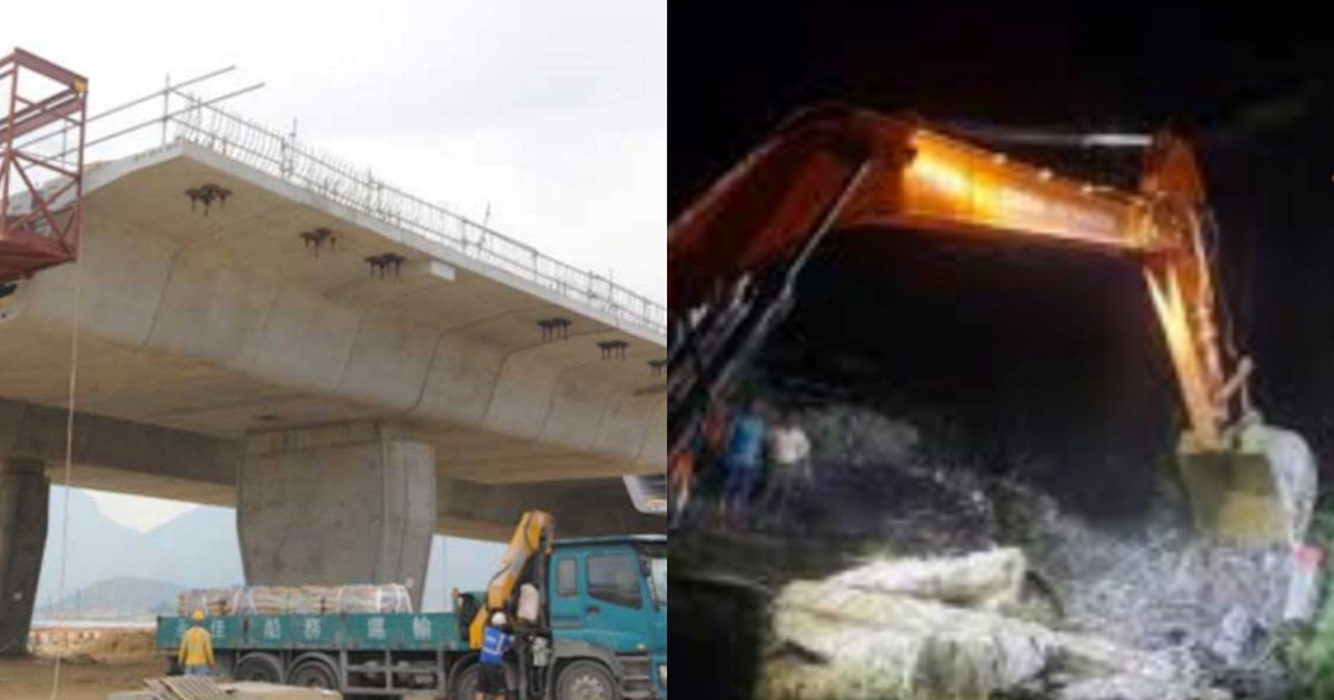 Once again a slab of an under-construction Ganga bridge coll