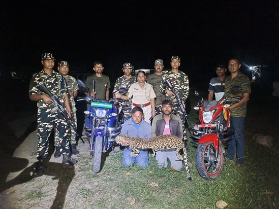 Two smugglers arrested with leopard skin from Indo-Nepal bor Two smugglers arrested with leopard skin from Indo-Nepal bor