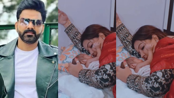 Power Star Pawan Singh's wife shared photo with new born bab Power Star Pawan Singh's wife shared photo with new born bab