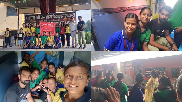 Kendriya Vidyalaya Garhara's volleyball team left for Ambala