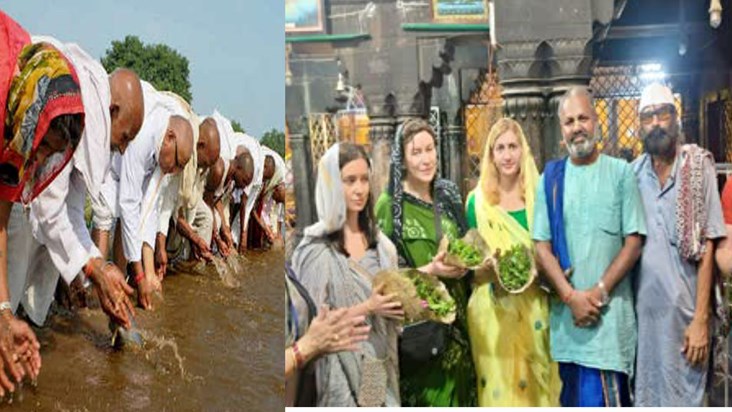 Foreign pilgrims arrived to offer Pinddaan in Pitru Paksha f Foreign pilgrims arrived to offer Pinddaan in Pitru Paksha f