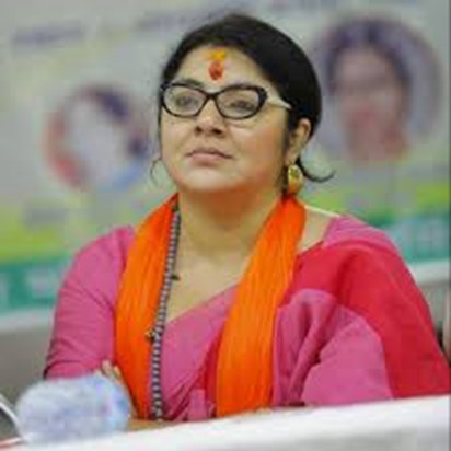 Ex MP Locket Chatterjee Arriving Deoghar & Jamtara 