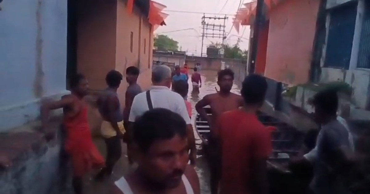 A wall collapsed due to flood water in Saran, three children