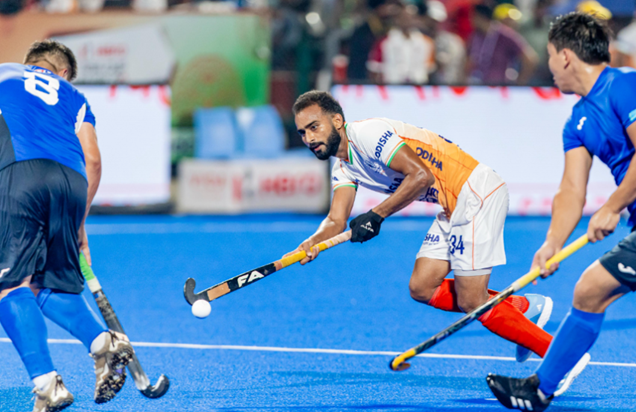 Antim league match me Bharat ne Kazakhstan ko 15-0 se haraya Antim league match me Bharat ne Kazakhstan ko 15-0 se haraya