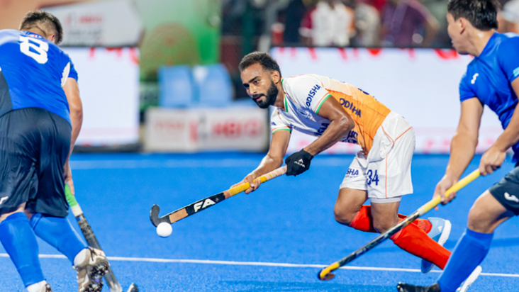 Antim league match me Bharat ne Kazakhstan ko 15-0 se haraya