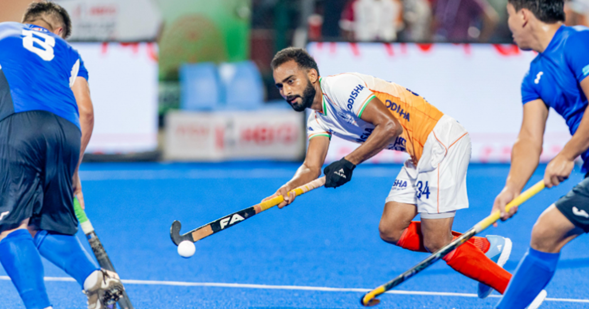 Antim league match me Bharat ne Kazakhstan ko 15-0 se haraya