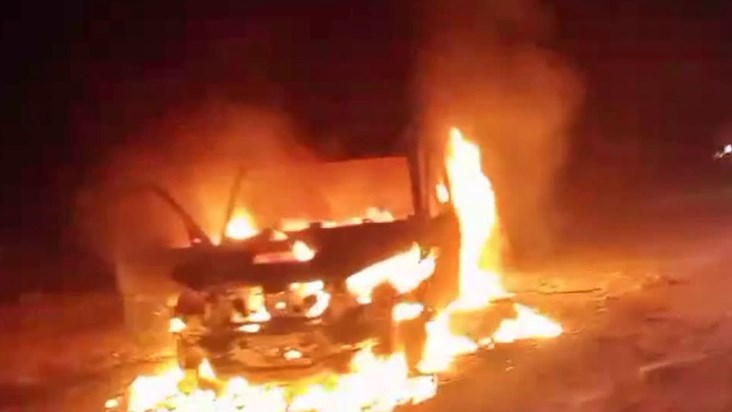 District Animal Husbandry Officer got burnt in the fire that