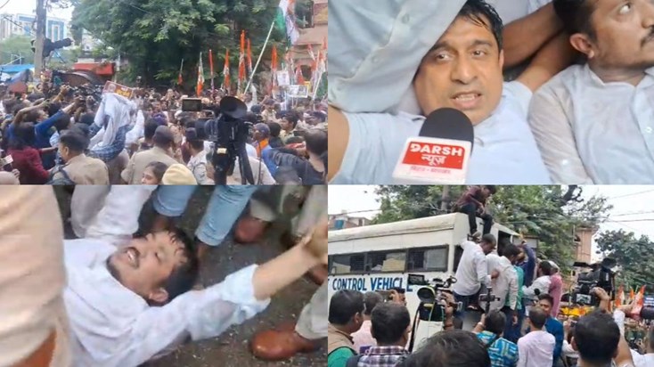 The police kept dragging the workers and they lay down on th The police kept dragging the workers and they lay down on th