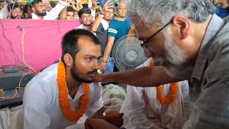 CPI ML National General Secretary reached Gardnibagh protest