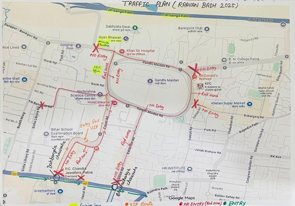 Traffic will be restricted on these routes leading to Gandhi Traffic will be restricted on these routes leading to Gandhi
