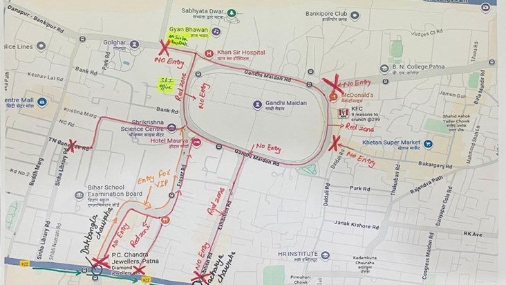 Traffic will be restricted on these routes leading to Gandhi