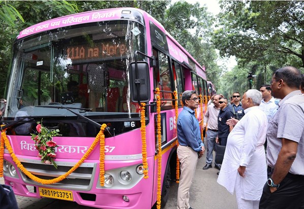 CM flagged off 80 pink buses CM flagged off 80 pink buses