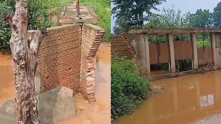 The check dam was washed away within a year of its construct The check dam was washed away within a year of its construct
