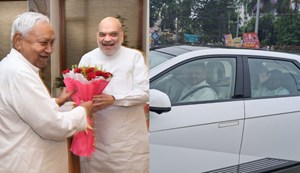 CM Nitish reached the hotel to meet Home Minister Amit Shah
