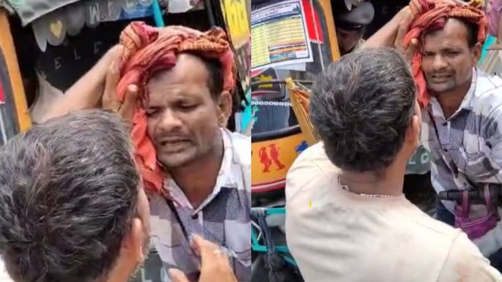 A policeman on duty at the Pitrupaksha fair broke the head o